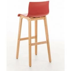 CLP Tabouret De Bar Hoover Nature Rouge -banc et tabouret Soldes Boutique 10498692 4