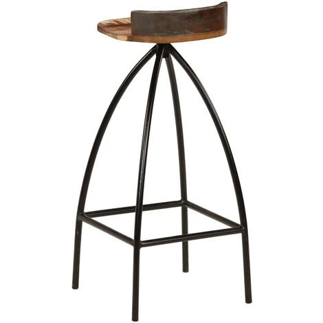VidaXL Tabourets De Bar 2 Pcs Bois De Récupération Massif - Brun 7 VidaXL Tabourets De Bar 2 Pcs Bois De Récupération Massif - Brun – Image 5