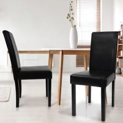 banc et tabouret Soldes Boutique 8 IDMARKET Lot De 2 Chaises HANNAH Noires Pour Salle à Manger - Noir