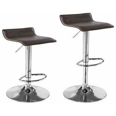 Bc-elec - 5550-4003BLK Paire De Tabourets De Bar / Chaises De Bar, Hauteur Réglable, Revêtement Simili Cuir Noir - Noir 3 Bc-elec - 5550-4003BLK Paire De Tabourets De Bar / Chaises De Bar, Hauteur Réglable, Revêtement Simili Cuir Noir - Noir