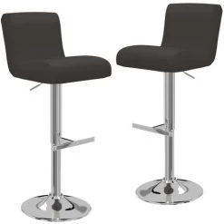 VidaXL Chaises De Bar 2 Pcs Similicuir Marron - Brun