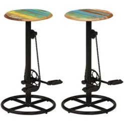 Chaises De Bar 2 Pcs Bois Massif De Récupération VidaXL