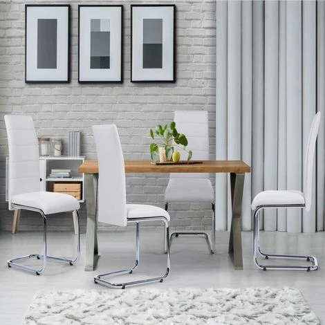 IDMARKET Lot De 4 Chaises MIA Blanches Pour Salle à Manger - Blanc 3 IDMARKET Lot De 4 Chaises MIA Blanches Pour Salle à Manger - Blanc