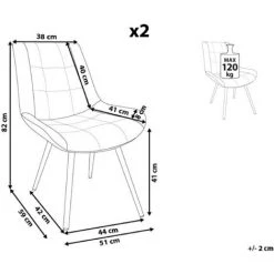 BELIANI Lot De 2 Chaises En Cuir PU Marron Foncé - Marron -banc et tabouret Soldes Boutique 11186432 3