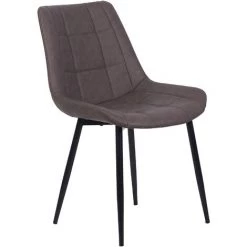 BELIANI Lot De 2 Chaises En Cuir PU Marron Foncé - Marron -banc et tabouret Soldes Boutique 11186432 4