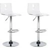 BELIANI Set De 2 Chaises De Bar Transparentes Blanches - Transparent -banc et tabouret Soldes Boutique 11186852 1