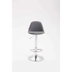 CLP Tabouret De Bar Kiel Assise Et Dossier Rembourrés Similicuir Gris Métal Chromé -banc et tabouret Soldes Boutique 11265902 2