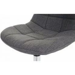 DéCOSHOP26 2x Chaises De Salle à Manger En Tissu Gris Clair Pied Chromé Pivotant - Gris -banc et tabouret Soldes Boutique 11375720 3