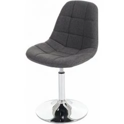 DéCOSHOP26 2x Chaises De Salle à Manger En Tissu Gris Clair Pied Chromé Pivotant - Gris -banc et tabouret Soldes Boutique 11375720 5