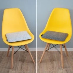 DUNEDESIGN 4 Coussins De Chaise Feutre Carré 35x35x2,5cm Petit Oreiller D’Assise Plat Gris -banc et tabouret Soldes Boutique 11453574 4