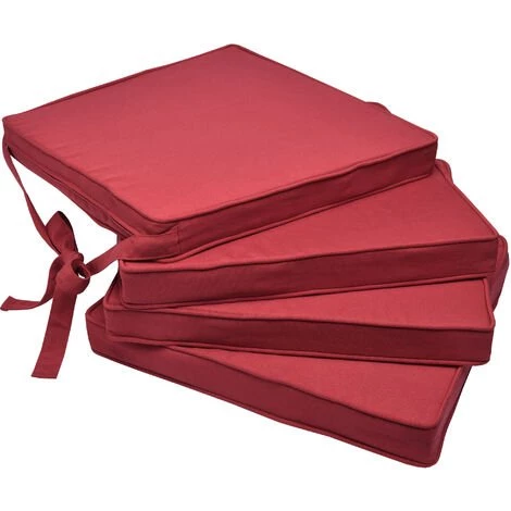 Beautissu Lot De 4 Galettes De Chaises Loft SK Rouge 3 Beautissu Lot De 4 Galettes De Chaises Loft SK Rouge