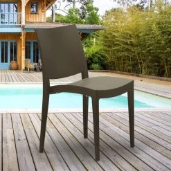 Lot De 24 Chaises Trieste Grand Soleil Polypropylène Restaurant Promotion Offre | Marron -banc et tabouret Soldes Boutique 11499261 2