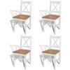 Chaises De Salle à Manger Bois De Pin 4 Pcs Blanc Et Naturel VidaXL -banc et tabouret Soldes Boutique 1213364 1
