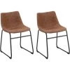 BELIANI Lot De 2 Chaises En Tissu Marron - Marron 1 BELIANI Lot De 2 Chaises En Tissu Marron - Marron -banc et tabouret Soldes Boutique 12198871 1