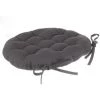 Lot De 4 Galettes De Chaise Ronde En Coton Coloris Gris Foncé - Diamètre 38 Cm -PEGANE- -banc et tabouret Soldes Boutique 12220467 1
