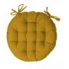 Lot De 4 Galettes De Chaise Ronde En Coton Coloris Ocre - Diamètre 38 Cm -PEGANE
