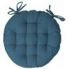 Lot De 6 Galettes De Chaise Ronde En Coton Coloris Bleu Canard - Diamètre 38 Cm -PEGANE -banc et tabouret Soldes Boutique 12220622 1