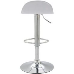 CLP Tabouret De Bar Design Lana V2 Similicuir Blanc Métal Chromé -banc et tabouret Soldes Boutique 12351346 5