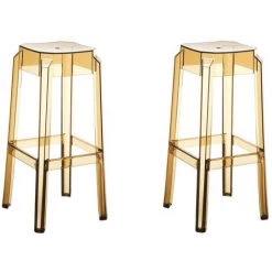 CLP Lot De 2 Tabourets De Bar Fox Ambre