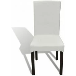 Housses De Chaise Dossier Droit Extensibles 6 Pcs Crème VidaXL -banc et tabouret Soldes Boutique 1243048 3