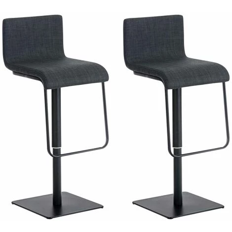 CLP Lot De 2 Tabourets De Bar Limon Tissu Gris Foncé Noir 3 CLP Lot De 2 Tabourets De Bar Limon Tissu Gris Foncé Noir