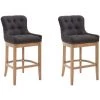 CLP Lot De 2 Tabourets De Bar Lakewood En Tissu Noir Antique Clair 1 CLP Lot De 2 Tabourets De Bar Lakewood En Tissu Noir Antique Clair -banc et tabouret Soldes Boutique 12983466 1