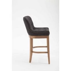 CLP Lot De 2 Tabourets De Bar Lakewood En Tissu Noir Antique Clair 9 CLP Lot De 2 Tabourets De Bar Lakewood En Tissu Noir Antique Clair -banc et tabouret Soldes Boutique 12983466 3