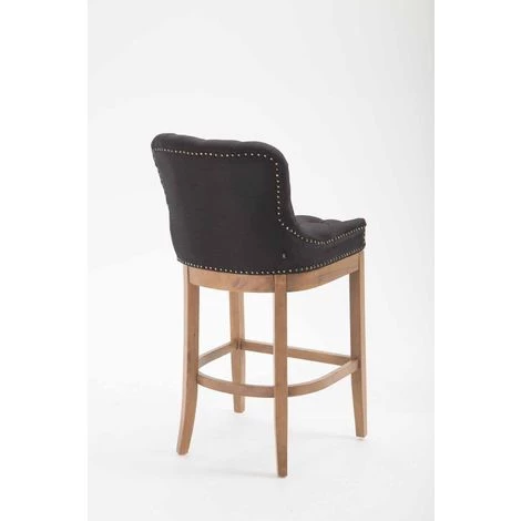 CLP Lot De 2 Tabourets De Bar Lakewood En Tissu Noir Antique Clair 6 CLP Lot De 2 Tabourets De Bar Lakewood En Tissu Noir Antique Clair – Image 4