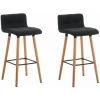 CLP Lot De 2 Tabourets De Bar Lincoln V2 Tissu Gris Foncé -banc et tabouret Soldes Boutique 12987861 1