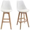 MILIBOO Tabourets De Bar Design Bois 75 Cm (lot De 2) PAULINE - Blanc - Blanc -banc et tabouret Soldes Boutique 13151164 1