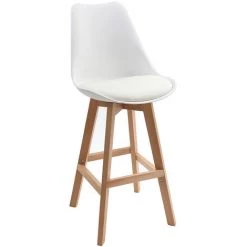 MILIBOO Tabourets De Bar Design Bois 75 Cm (lot De 2) PAULINE - Blanc - Blanc -banc et tabouret Soldes Boutique 13151164 3