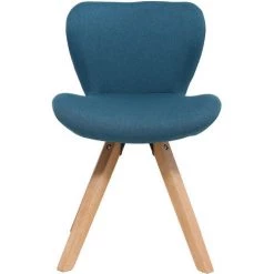 MILIBOO Chaise Scandinave Tissu Bois ANYA - Bleu - Bleu