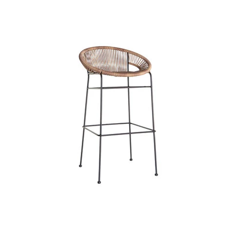 MILIBOO Tabouret De Bar En Fils De Résine Façon Rotin MIA - Naturel 4 MILIBOO Tabouret De Bar En Fils De Résine Façon Rotin MIA - Naturel – Image 2