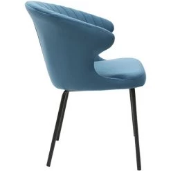 MILIBOO Chaise Design En Velours Bleu REQUIEM - Bleu Velours -banc et tabouret Soldes Boutique 13151893 3
