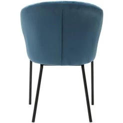 MILIBOO Chaise Design En Velours Bleu REQUIEM - Bleu Velours -banc et tabouret Soldes Boutique 13151893 4