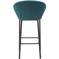 MILIBOO Tabouret De Bar Design Velours 65 Cm DALLY - Bleu Pétrole Velours - Bleu Pétrole Velours -banc et tabouret Soldes Boutique 13160092 4