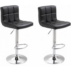 HAPPY GARDEN Lot De 2 Tabourets De Bar Noir MIKE - Noir -banc et tabouret Soldes Boutique 13391187 2