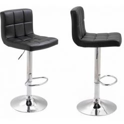 HAPPY GARDEN Lot De 2 Tabourets De Bar Noir MIKE - Noir -banc et tabouret Soldes Boutique 13391187 3