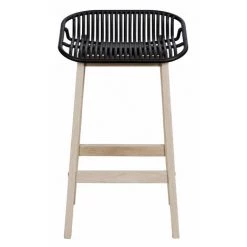 MOB-IN Tabourets De Bar En Chêne Et Assise Noire 65 Cm MALMO - Lot De 2 - Noir -banc et tabouret Soldes Boutique 13397654 3