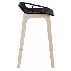 MOB-IN Tabourets De Bar En Chêne Et Assise Noire 65 Cm MALMO - Lot De 2 - Noir -banc et tabouret Soldes Boutique 13397654 5