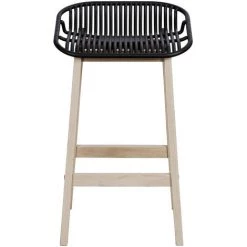 MOB-IN Tabourets De Bar En Chêne Et Assise Noire 65 Cm MALMO - Lot De 4 - Noir -banc et tabouret Soldes Boutique 13397659 3