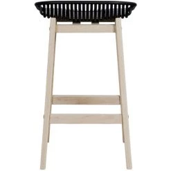 MOB-IN Tabourets De Bar En Chêne Et Assise Noire 65 Cm MALMO - Lot De 4 - Noir -banc et tabouret Soldes Boutique 13397659 4