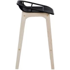 MOB-IN Tabourets De Bar En Chêne Et Assise Noire 65 Cm MALMO - Lot De 4 - Noir -banc et tabouret Soldes Boutique 13397659 5