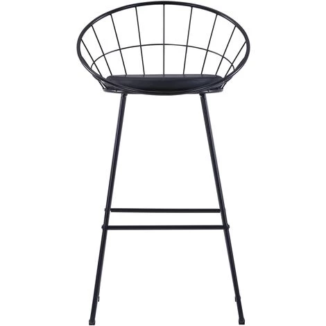 Chaises De Bar 2 Pcs Similicuir Noir VidaXL 4 Chaises De Bar 2 Pcs Similicuir Noir VidaXL – Image 2