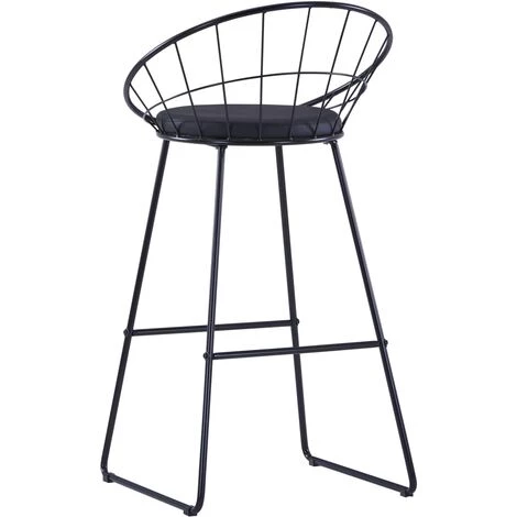 Chaises De Bar 2 Pcs Similicuir Noir VidaXL 7 Chaises De Bar 2 Pcs Similicuir Noir VidaXL – Image 5