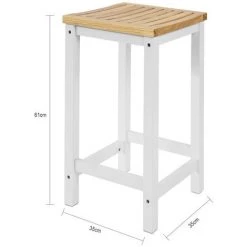 Lot De 2 Chaises Tabourets De Cuisine En Bois Avec Repose-Pieds,FST29-WNx2,SoBuy® -banc et tabouret Soldes Boutique 13500893 3