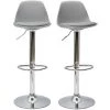 MILIBOO Lot De 2 Tabourets De Bar Design STEEVY - Gris Clair - Gris Clair -banc et tabouret Soldes Boutique 13629408 1