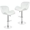 OOBEST Wihobby TANK TABOURETS DE BAR LOT DE 2 BLANC Style Contemporain Réglable En Hauteur De 55 à 75 Cm -banc et tabouret Soldes Boutique 13823736 1