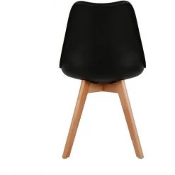 OOBEST Wihobby 4 Chaises Design Contemporain Nordique Scandinave - Noir -banc et tabouret Soldes Boutique 13935117 4