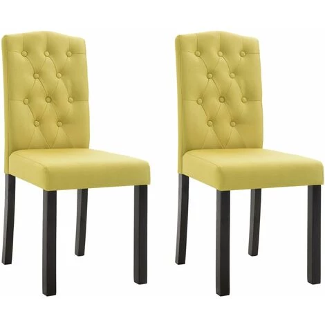 Chaises De Salle à Manger Tissu 2 Pcs Vert VidaXL 4 Chaises De Salle à Manger Tissu 2 Pcs Vert VidaXL – Image 2